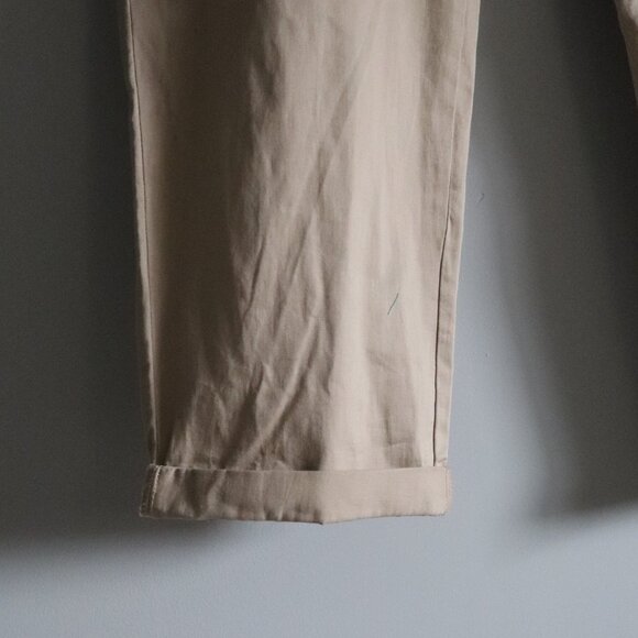 Love & Legend Pleated High Waist Paperbag 18 Beige Linen Office Trouser Pants - Picture 8 of 12